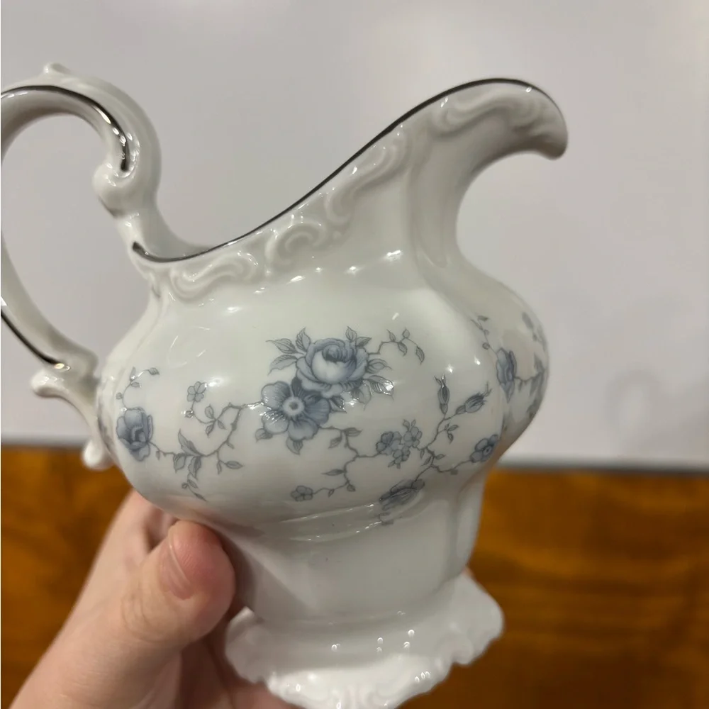Johann Haviland mini vase pitcher blue floral